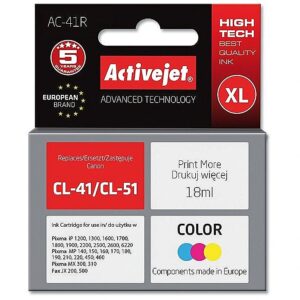 ActiveJet AC-41R Ink cartridge (replacement for Canon CL-41; Premium; 18 ml; color) AC-41R 5904356294678