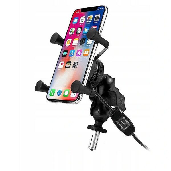 Freedconn MOTORBIKE PHONE HOLDER FREEDCONN MC7W WITH INDUCTIVE CHARGER + BM2R HEAD TUBE ATTACHMENT 5904921481663 5904921481663