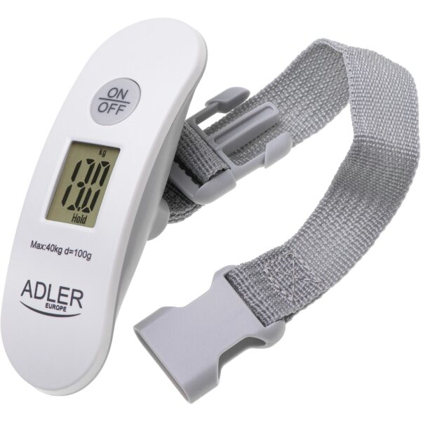 Adler | Travel Luggage Scale | AD 8189 | Maximum weight (capacity) 40 kg | Accuracy 100 g | White AD 8189 5905575903747