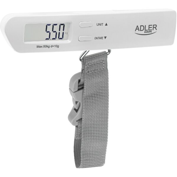 Adler | Travel Luggage Scale | AD 8191 | Maximum weight (capacity) 50 kg | Accuracy 10 g | Grey AD 8191 5905575903785