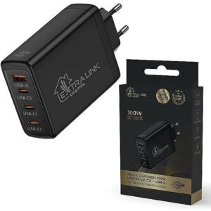 ExtraLink Smart Life Fast Charger 100W GaN | Charger | 3x USB-C