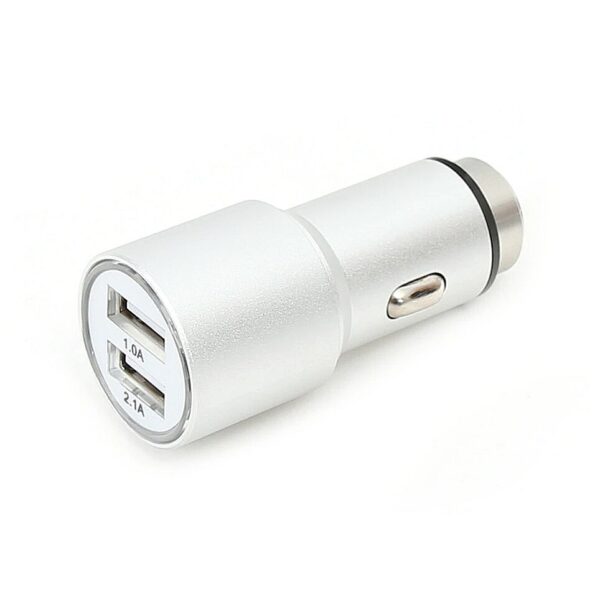 Omega car charger 2xUSB 2100mA Metal