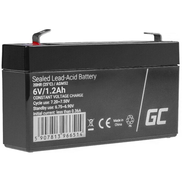 Green Cell AGM VRLA 6V 1.2Ah maintenance-free battery for the alarm system