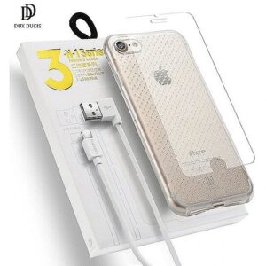 Dux Ducis 3 in 1 Set / Ultra Back Case 0.3 mm / Tempered Glass 9H / Micro USB Data Cable 90 cm White / For Samsung J330 Galaxy J3 (2017) DUX-SET-J330-WH 6934913094297