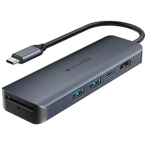 Hyper | HyperDrive EcoSmart Gen.2 Universal USB-C 6-in-1 Hub with 100 W PD Power Pass-thru HD4002GL 6941921149024