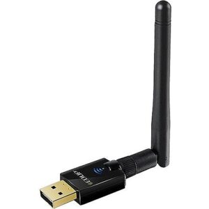 EDUP EP - AC1607 Dual Band 600 Mbps USB WiFi Adapter 2.4GHz / 5.8GHz / 802.11AC / With External Antenna - Black EDUP-600 6955690002749