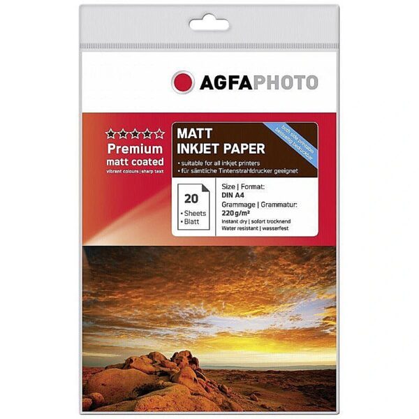 AgfaPhoto photo paper A4 Premium Double Matt 220g 20 sheets AP22020A4MDUON 6970066960423