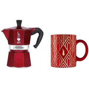 Bialetti - Deco Glamour - Moka Express 3tz Czerwona + Kubek 8006363039680 8006363039680