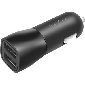 Fixed Dual USB Car Charger Black