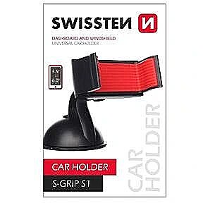 Swissten S-GRIP S1 Premium Universal Window Holder with 360 Rotation For Devices 3.5&apos;- 6.0&apos; inches Black SW-CH-S1-B 8595217443983