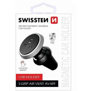 Swissten S-Grip AV-M9 Universal Car Air Vent Holder For Devices Black / Silver SW-GRP-AVM9BSL 8595217456372