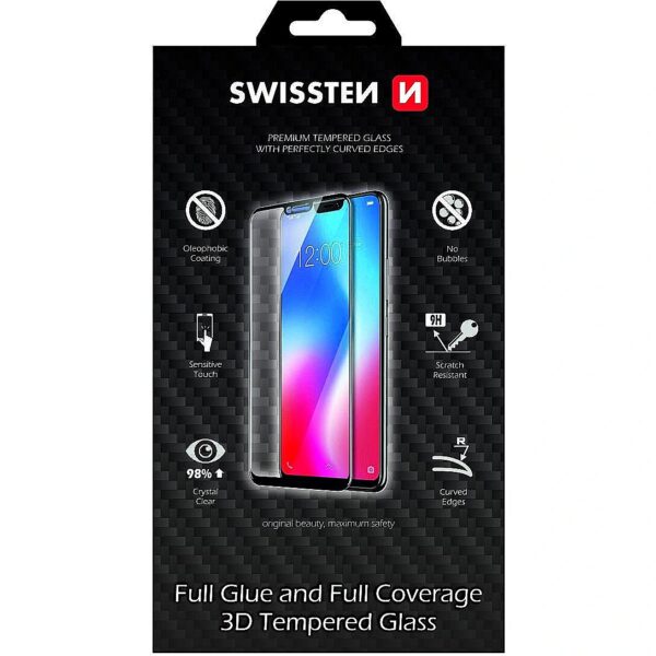 Swissten Ultra Durable 3D Full Face Tempered Glass Apple iPhone 12 PRO MAX  Black SW-JAP-T-3D-IPH12PRO-MAX-BK 8595217473119