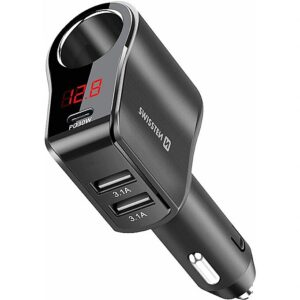 Swissten Car charger 1x USB-C PD / 2x USB-A / CL / LED 20114020 8595217480438