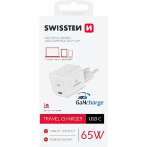 Swissten GaN Travel Charger USB-C 65W 22037020 8595217483804