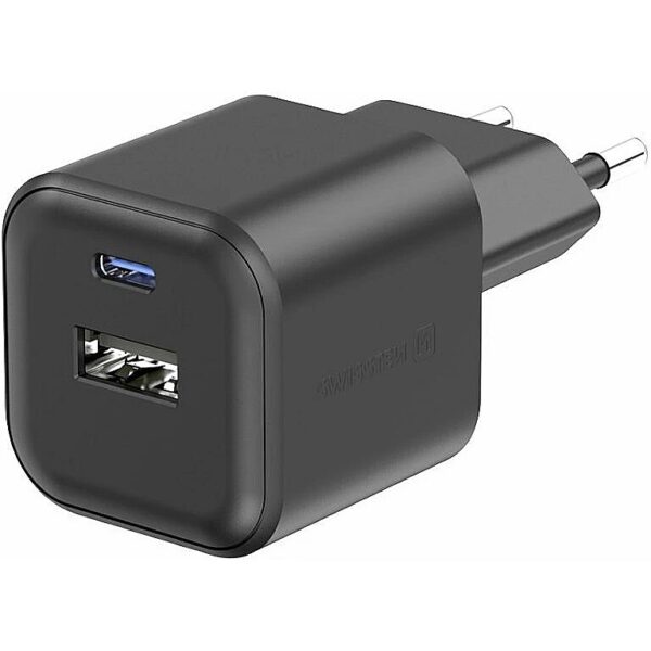 Swissten Travel Charger GaN USB-C 20W PD / USB-A 18W QC 22071110 8595217484412