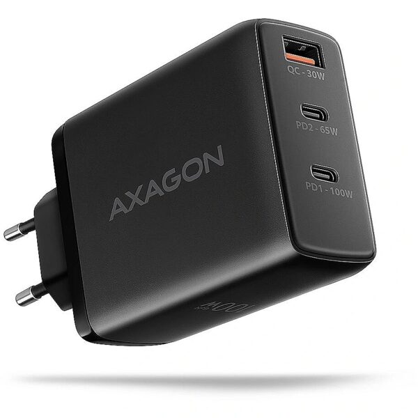 Axagon ACU-DPQ100 GaN 3xport wall charger 100W black ACU-DPQ100 8595247907912