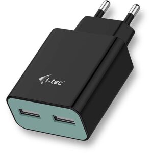 i-tec USB Power Charger 2-Port 2.4A Black 2x USB Port DC 5V max. 2.4A CHARGER2A4B 8595611702419