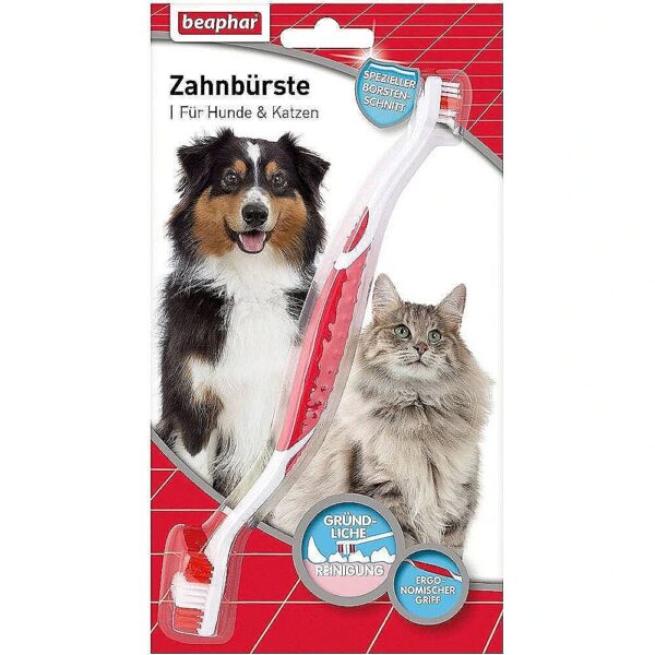 Beaphar double-headed toothbrush for dogs and cats 8711231153114 8711231153114