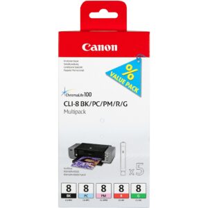 Canon CLI-8 BLK/PC/PM/R/G INK MULTI PACK 0620B027 8714574564364