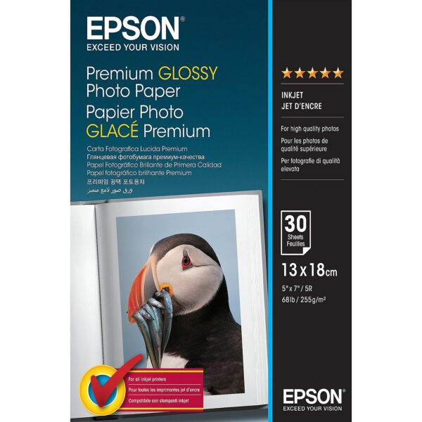 Epson Photo paper Premium Glossy 255g/m2 30pcs 13x18cm C13S042154 8715946384320