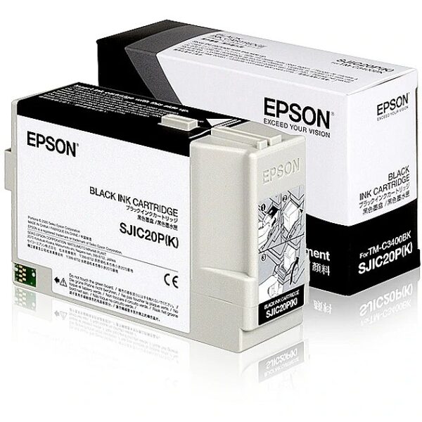 Epson SJIC20P(K) BLACK INK CARTRIDGE OR TM-C3400BK C33S020490 8715946519555