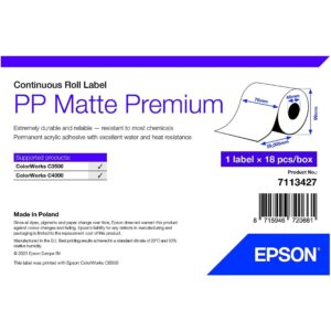 Epson PP MATTE LABEL PREM CONTINUOUS ROLL 76X29MM 7113427 8715946720661