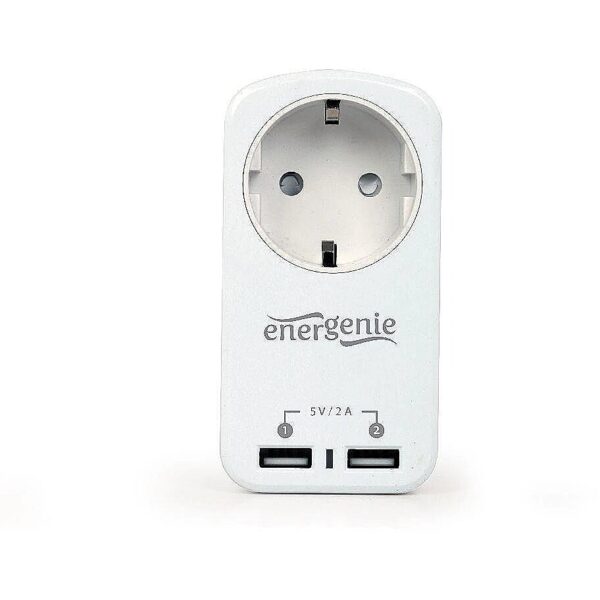 Gembird CHARGER USB WITH P/T AC SOCKET/WHITE EG-ACU2-01-W GEMBIRD EG-ACU2-01-W 8716309089852