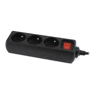 EnerGenie Gembird EG-PSU3F-01 surge protector Black 3 AC outlet(s) 230 V 0.6 m EG-PSU3F-01 8716309096621