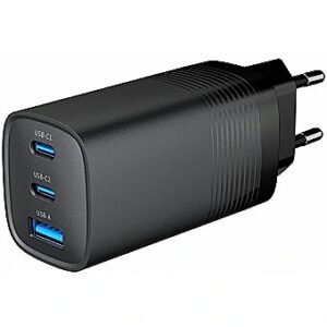 Gembird Lādētājs Gembird 3-port 65W GaN USB PowerDelivery fast Charger Black TA-UC-PDQC65-01-BK 8716309128650