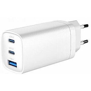 Gembird Lādētājs Gembird 3-port 65W GaN USB PowerDelivery fast Charger White TA-UC-PDQC65-01-W 8716309128674