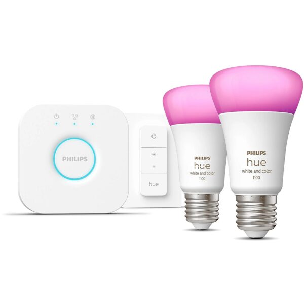 Philips Hue mostek + 2x E27 9W RGBW + switch 929002468805 8719514291379