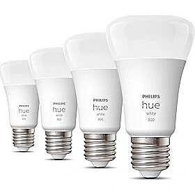 Philips Hue E27 pack of four 4x800lm 60W - White Amb. 929001821625 8719514319141