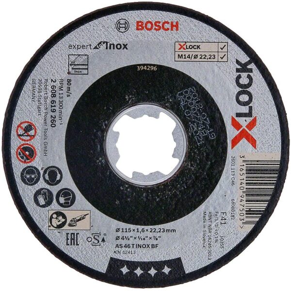 Bosch Bosch cutting disc X-LOCK Expert for Inox 115mm straight (115 x 1.6 x 22.23mm) 2608619260 3165140947503