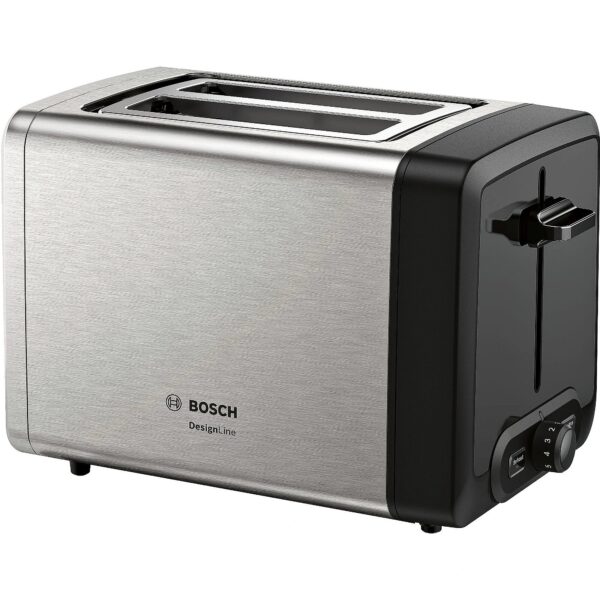 Bosch | DesignLine Toaster | TAT4P420 | Power 970 W | Number of slots 2 | Housing material Stainless Steel | Stainless steel/Black TAT4P420 4242005188659