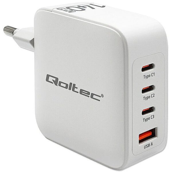 Qoltec GaN 140W charger 5V 20V 2.5A 5A