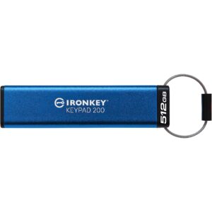 Kingston IronKey Keypad 200 512GB USB-A AES Encrypted IKKP200/512GB 740617345476