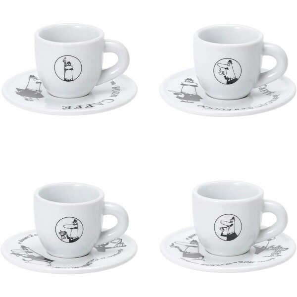 Bialetti Set of 4 espresso cups BIALETTI CAROUSEL Porcelain 4x 50 ml White 700000669 8006363021456