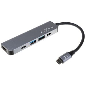 Fixed | 5-port USB-C HUB Mini for laptops and tablets | FIXHU-MN-GR | Gray FIXHU-MN-GR 8591680136506