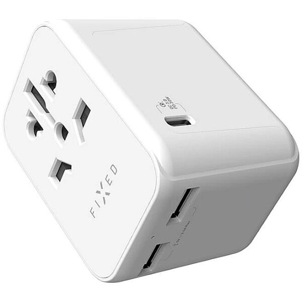 Fixed | Voyager World Adapter | FIXCT30-1C2A-WH | USB-A/USB-C | Travel Adapter FIXCT30-1C2A-WH 8591680148974