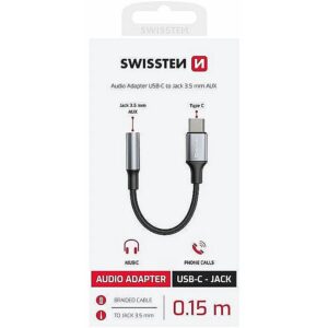 Swissten USB-C to Jack 3.5mm Audio Adapter 15cm 73502311 8595217488458