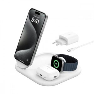 Belkin WIRELESS BOOSTCHARGE QI2 MAGNETIC 3-IN-1 CHARGING STATION WIZ029VFWH 0745883890026