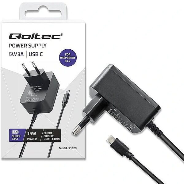 Qoltec Super FAST PD charger for Raspberry PI4