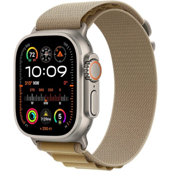 Apple Watch Ultra 2 GPS + Cellular 49mm Natural Titanium Case with Tan Alpine Loop - Medium MX4F3EL/A 195949581243