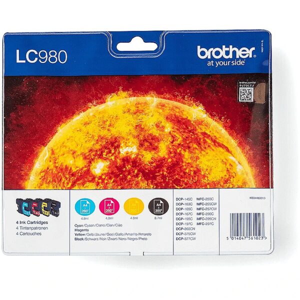 Brother LC-980 VALUE PACK BLISTER FR DCP-145C -165C -195C -365CN - LC980VALBP 5014047561023