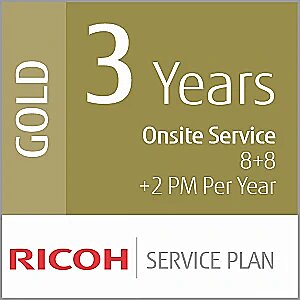 Fujitsu RICOH 3 Year Service Plan: Onsite Service - 8 Hour + 8 Hour Fix +2 Preventative Maintenance per Year Mid-Vol Production Scanners U3-GOLD-MVP 5032140200915