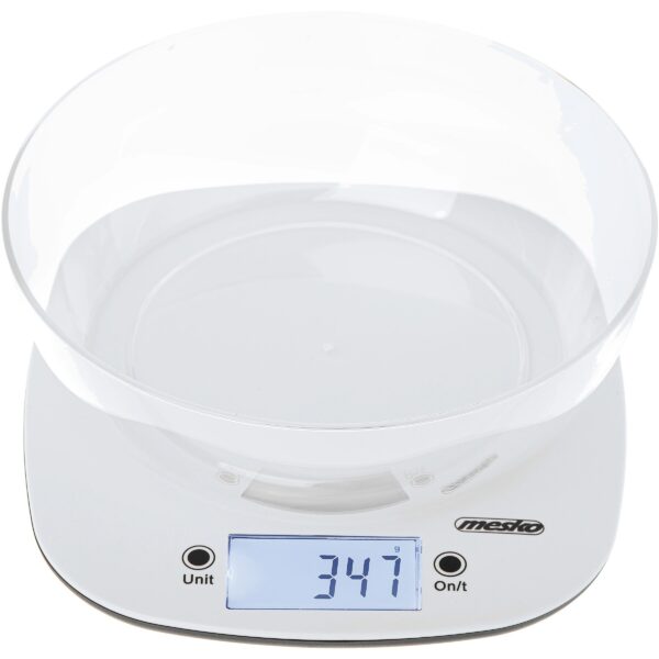 Adler Kitchen Scale with a bowl | MS 3179w | Graduation 1 g | Display type LCD | White MS 3179w 5905575903501