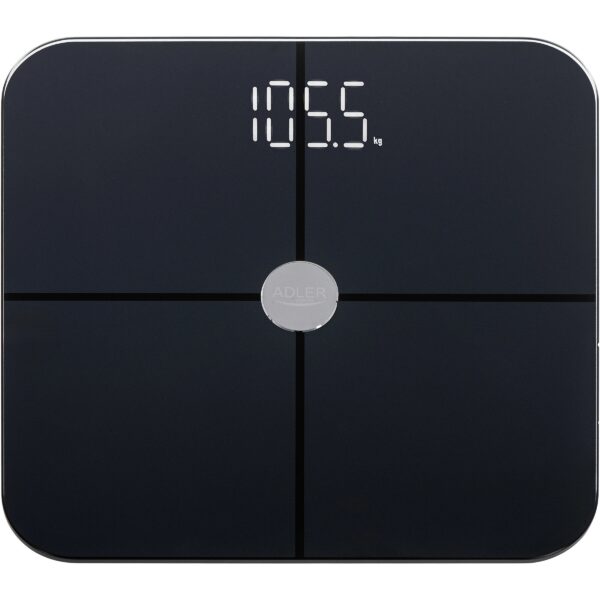 Adler Smart Bathroom Scale | AD 8187 | Maximum weight (capacity) 180 kg | Accuracy 100 g | Body Mass Index (BMI) measuring | Black AD 8187 Black 5905575903822