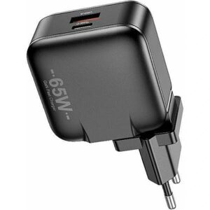 Awei Charger GaN 65W USB+USB -C EU+US AWE000219 6954284007108