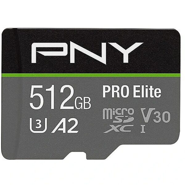 PNY Technologies MicroSDXC Elite 512GB P-SDUX512U3100PRO-GE P-SDUX512U3100PRO-GE 751492623580