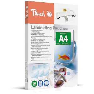 Peach laminating foil 80mic DINA4 100 pcs. PP580-02 7640106495060